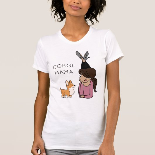 Persoonlijke Corgi Mama T-Shirt (Voorkant)