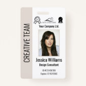 Persoonlijke Corporate Employee ID Badge Beige (Voorkant)