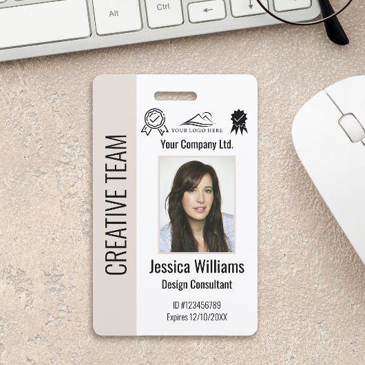 Persoonlijke Corporate Employee ID Badge Beige