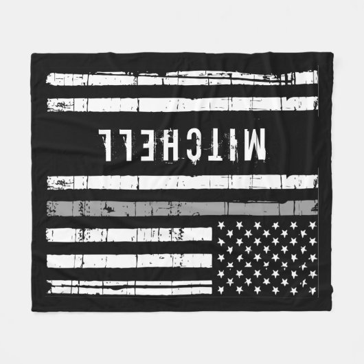 Persoonlijke correctiecommandant Thin Grey Line Fleece Deken (Voorkant (Horizontaal))