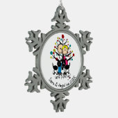Persoonlijke Couple, Boy, Dog Snowflake Ornament (Links)