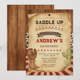 Persoonlijke Cowboy 2e Verjaardag Kaart