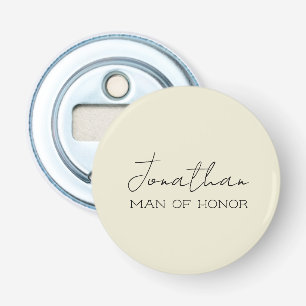 Persoonlijke Cream Man of Honor  Button Flesopener