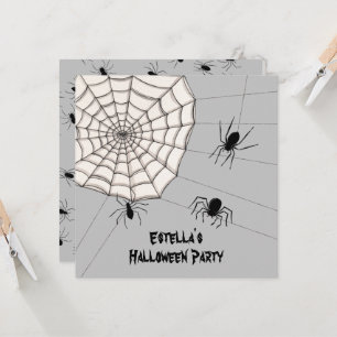 Persoonlijke Creepy Spiders Halloween Invitation Kaart