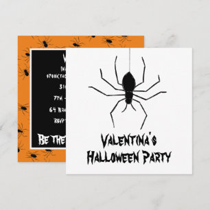 Persoonlijke Creepy Spiders Halloween Invitation Kaart