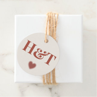 Persoonlijke Crème & Terracotta Initialen Bedankjes Labels