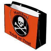 Persoonlijke Cross-Botten Halloween Bag Groot Cadeauzakje (Achterkant Gekanteld)