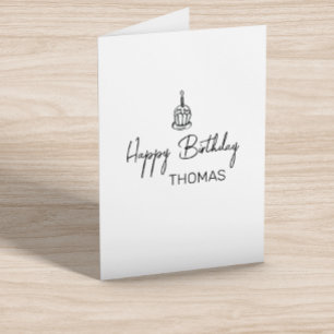 Persoonlijke 'Cupcake Happy Birthday'-minimalistis Kaart