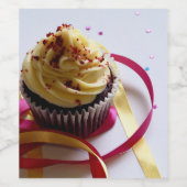 Persoonlijke cupcake wijn etiket (Enkel label)