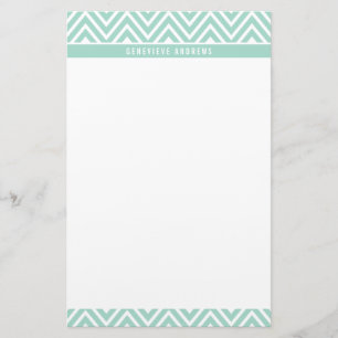PERSOONLIJKE CUSTOM chevron patroon schattig mint Briefpapier