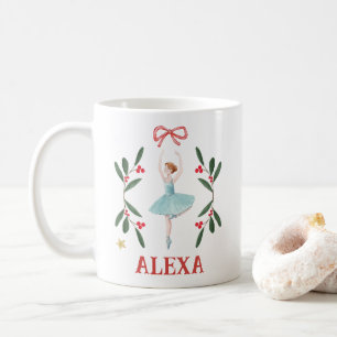 Persoonlijke Cute Botanische Ballerina Kerstmis Koffiemok