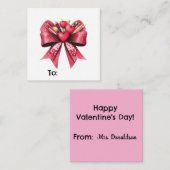 Persoonlijke Cute Chic Roze Leraar School Notitiekaartje (Voorkant / Achterkant)