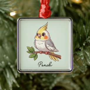 Persoonlijke Cute Cockatiel Huisdier Vogel Metalen Ornament