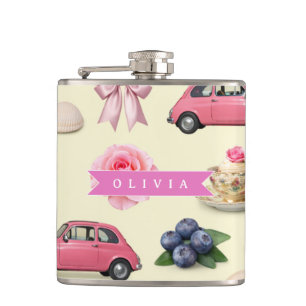 Persoonlijke Cute Coquette Roze Cocktail Lint Heupfles