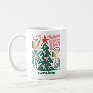 Persoonlijke Cute Coquette Strik Bloem Kerstmis Koffiemok
