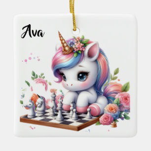Persoonlijke Cute Eenhoorn/Kleine Kinderen die sch Keramisch Ornament
