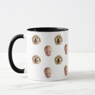 Persoonlijke Cute Familie Gezicht 2 Foto's Mok