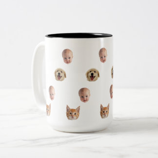 Persoonlijke Cute Familie Gezicht 2 Foto's Mok