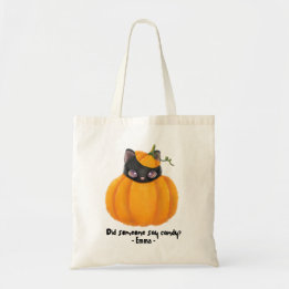 Persoonlijke Cute Halloween Trick or treat Tote Bag