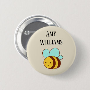 Persoonlijke cute hommel ronde button 5,7 cm
