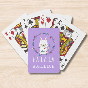 Persoonlijke Cute Kerst Llama Naam Pokerkaarten