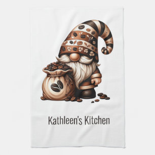 Persoonlijke Cute Koffie Dwerg Bruin Witte Cadeau Theedoek