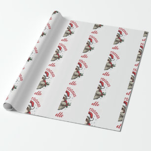 Persoonlijke Cute Luiaard Kerstman Hoed Vakantie Cadeaupapier