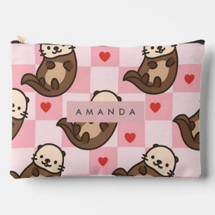 Persoonlijke Cute Otter Liefde met Hart Patroon Etui