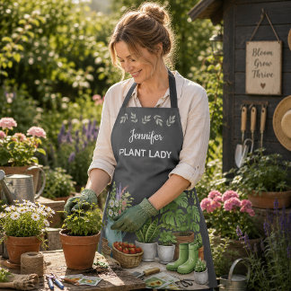 Persoonlijke cute Plant Lady tuin grijs Schort