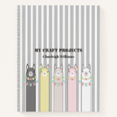 Persoonlijke Cute Retro Kleurrijke Lama's Kinderen Notitieboek (Voorkant)