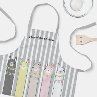 Persoonlijke Cute Retro Kleurrijke Llama's Kindere Schort