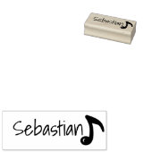 Persoonlijke Cute Simple Musical Music Note Name Rubberstempel (Gestempeld)