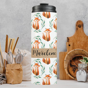 Persoonlijke Cute Vos kinder drinkbeker voor schoo Thermosbeker