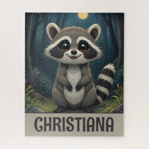Persoonlijke Cute Whimsical Wasbeer Legpuzzel