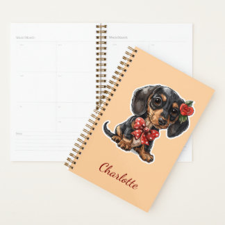 Persoonlijke Dachshund met aangepaste naam Planner