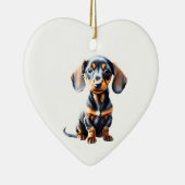 Persoonlijke Dachshund Pup \\ Keramisch Ornament (Rechts)