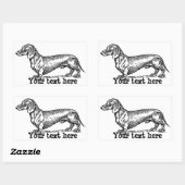 Persoonlijke Dachshund-Stickers Rechthoekige Sticker (Vel)