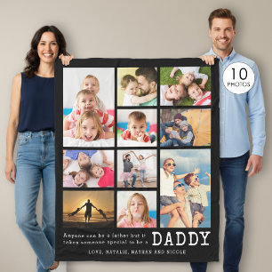Persoonlijke Daddy Quote 10 Fotocollage Fleece Deken