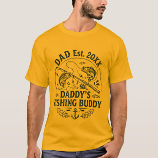 Persoonlijke 'Daddy's Fishing Buddy' Vader Schatti T-shirt
