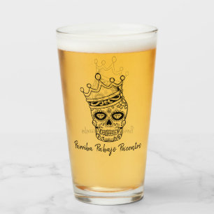 Persoonlijke dag van de dode Calavera TOAST Glas