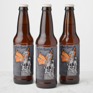 Persoonlijke dag van het dode halloween skelet bier etiket