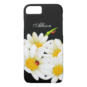 Persoonlijke Daisies en Ladybugs iPhone 7 hoesje