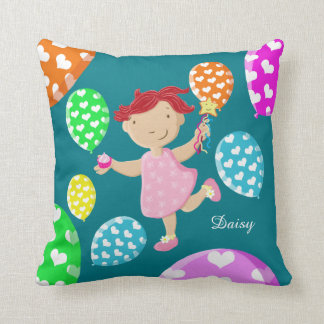 Persoonlijke daisy Cupcake Heart Balloons Kinder Kussen