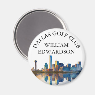 Persoonlijke Dallas Skyline Golfclubnaam Magneet