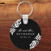 Persoonlijke Damask Wedding Keepomwille Sleutelhan Sleutelhanger (Voorkant)