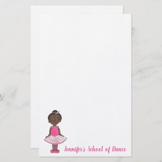 Persoonlijke dansschool Studio Teacher Ballet Briefpapier (Voorkant / Achterkant)