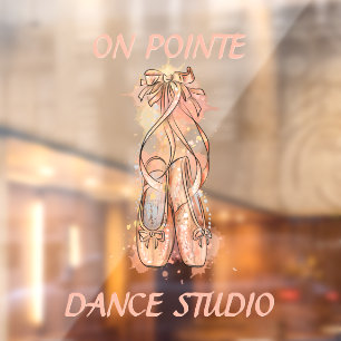 Persoonlijke Dansstudio Aquarel Roze Ballet Raamsticker