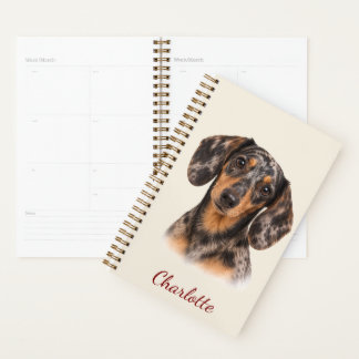Persoonlijke Dapple Teckel met Aangepaste Naam Planner