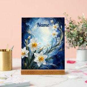 Persoonlijke december geboortebloem narcis acryl bord
