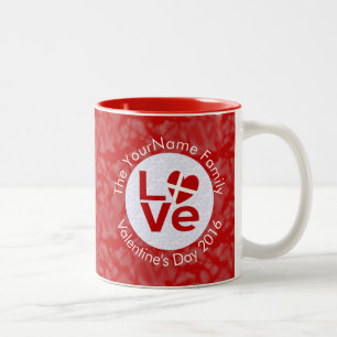 Persoonlijke Deense Rood LOVE Vlag Tweekleurige Koffiemok